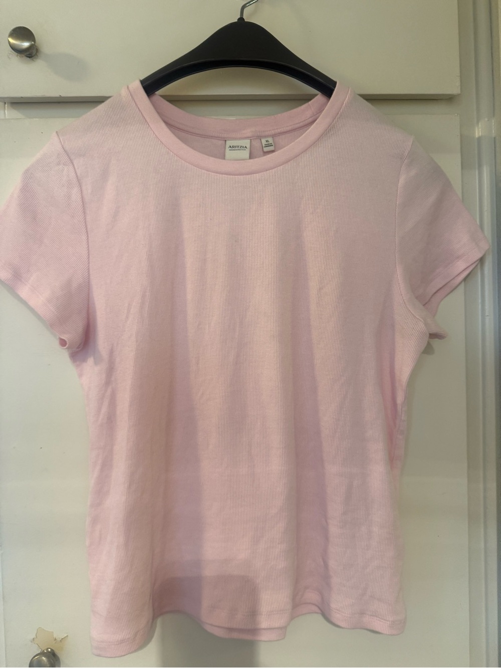 Aritzia womens capsule closet elevated staple light pink crewneck